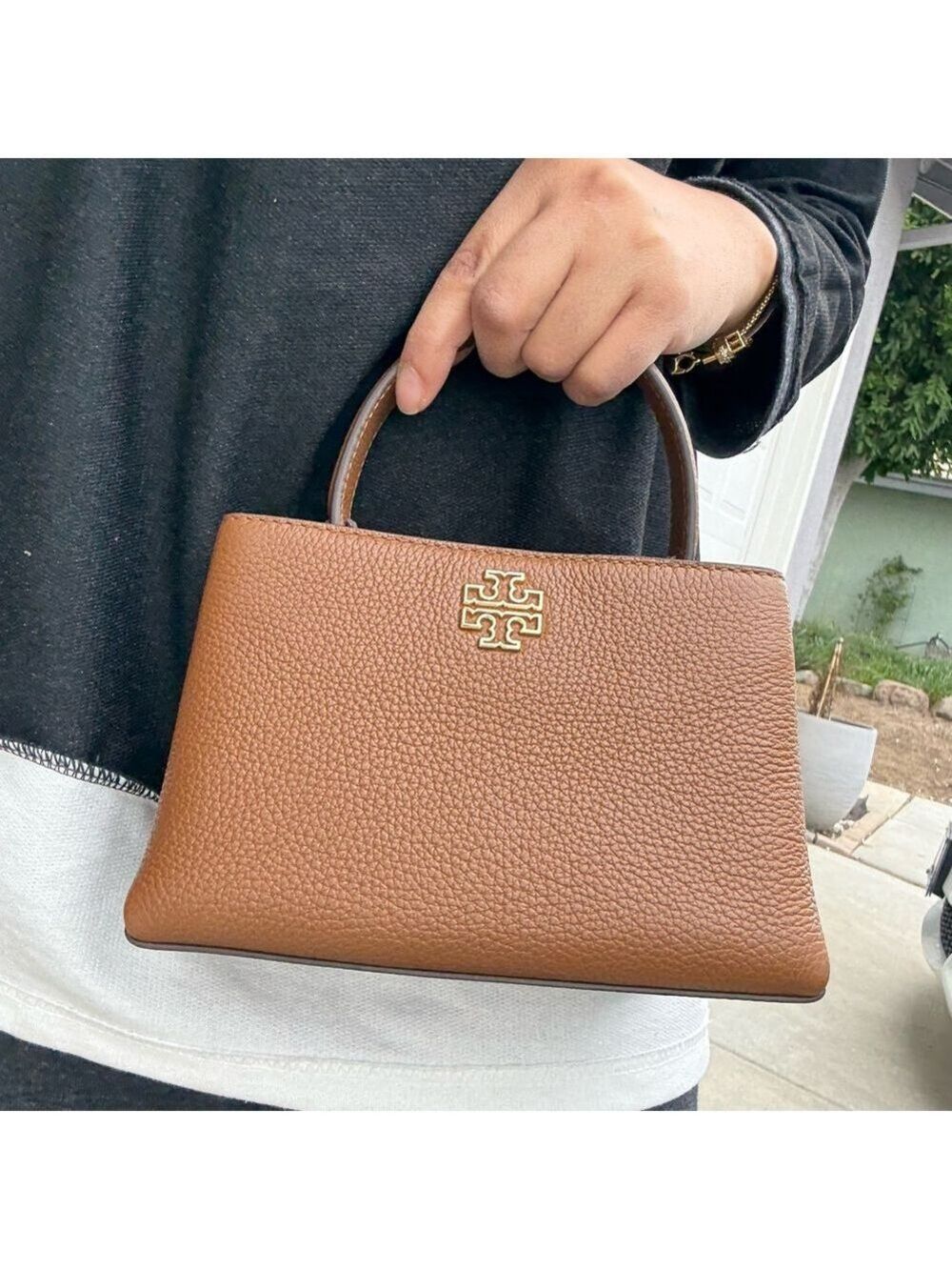 400!+ New Tory Burch Britten Mini Satchel In Moose - Picture 8 of 11